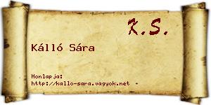 Kálló Sára névjegykártya